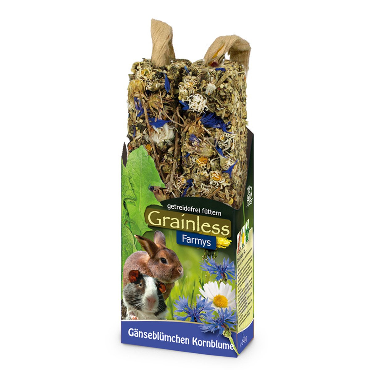 JR Farm Nagersnack Grainless Farmys Gänseblümchen-Kornblume 2x140g von JR Farm