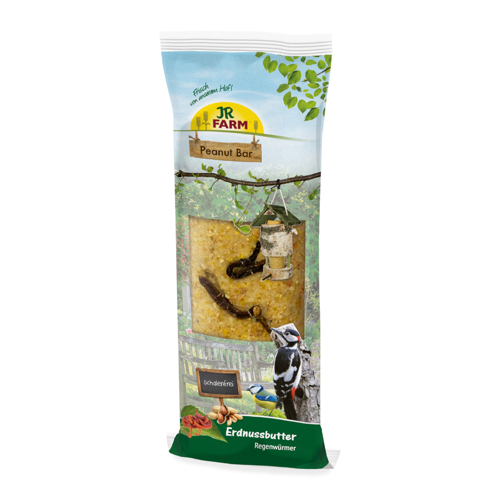 JR Farm Peanut Bar Schalenfrei 350 g - Erdnussbutter Regenwürmer von JR Farm