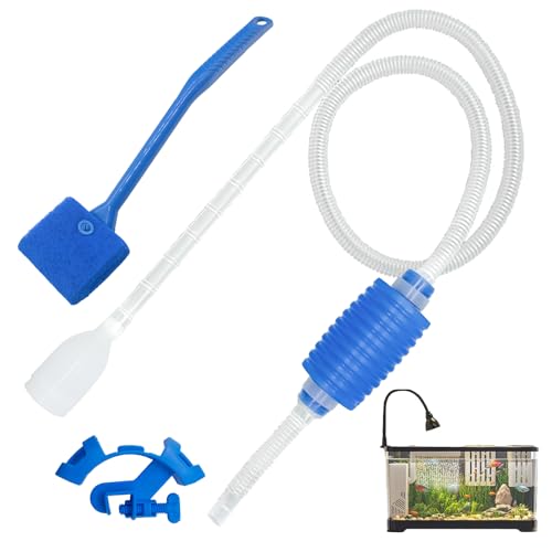 1.45m Aquarium Reinigung Sand Filter, Aquarium Zubehör Reinigung Set, Fisch Tank Kiesfilter mit Bürsten Schlauchklemme, Aquarium Reiniger Pumpe Absauger, Aquarium Sauger für Glasbehälter Reinigung von JRJRN