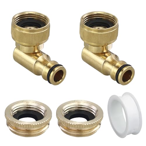 1/2-inch Und 3/4-inch Messing Wasserhahnanschluss, 90° Winkel Innengewinde, Drehbarer Schlauchanschluss 360°, Außenhahn-Anschluss Für Schlauchleitung, Garten Außenschlauch Wasserhahn-Adapter von JRSHIRLEYLTD