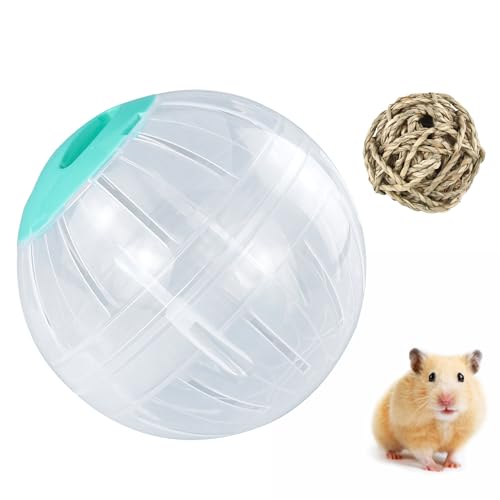JRSHIRLEYLTD 14.5cm Hamster Spielzeug Transparent, Hamster Run Ball, Laufkugel für Hamster & Mäuse, Hamsterrad Übungsball Kunststoff,Hamsterkugel für Rennmaus,Nagerspielzeug zum Laufen von JRSHIRLEYLTD
