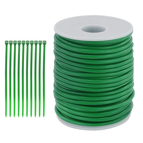 JRSHIRLEYLTD 3,5mm x 20 m Dicke Bindedraht Gummiert, Pflanzendraht Gummiert, Weich Gartendraht, Grün Pflanzendraht, Pflanzenbindedraht für die Organisation, DIY-Bastelprojekte von JRSHIRLEYLTD