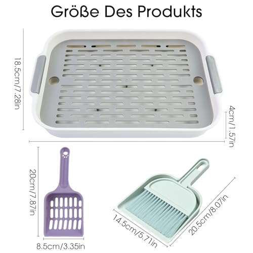 Kaninchentoilette, Kleintierklo, wiederverwendbare Kunststoff-Tiergitterschale, mit Kunststoffschaufel, kleiner Kehrschaufel und kleinem Besen, für Kaninchen, Kätzchen, Meerschweinchen, Hamster (weiß) Kaninchentoilette, Kleintierklo, wiederverwendbare Kunststoff-Tiergitterschale, mit Kunststoffschaufel, kleiner Kehrschaufel und kleinem Besen, für Kaninchen, Kätzchen, Meerschweinchen, Hamster (weiß) von JRSHIRLEYLTD