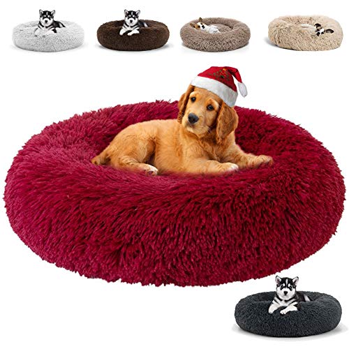 JRUI Hundebett Flauschig für Große Hunde, Rund Plüsch Hundekissen Katzenbett Flauschig Waschbar, Hundesofa Hundekörbchen für Mittelgroße Hunde - Weihnachtsrot 120x120x20cm JRUI Hundebett Flauschig für Große Hunde, Rund Plüsch Hundekissen Katzenbett Flauschig Waschbar, Hundesofa Hundekörbchen für Mittelgroße Hunde - Weihnachtsrot 120x120x20cm von JRUI