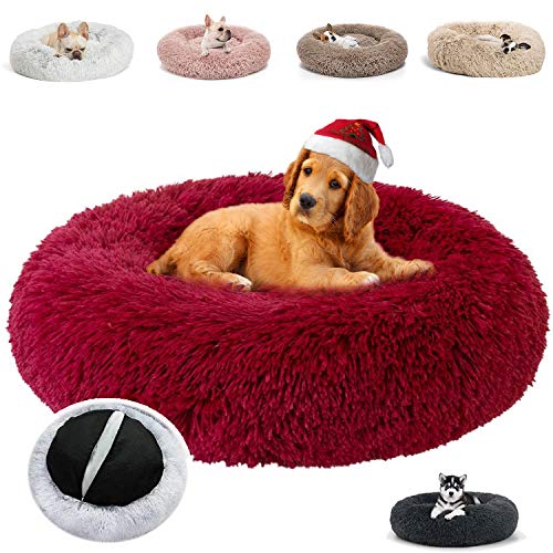 JRUI Hundehöhle für Große Hunde, Rund Plüsch Hundekissen Katzenbett Waschbar Warme Bequeme Hundesofa Hundekörbchen für Mittelgroße Hunde - Rot 100x100x20cm JRUI Hundehöhle für Große Hunde, Rund Plüsch Hundekissen Katzenbett Waschbar Warme Bequeme Hundesofa Hundekörbchen für Mittelgroße Hunde - Rot 100x100x20cm von JRUI