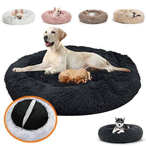 JRUI Rundes Orthopädisches Hundebett für Grosse Hunde & Extra Große Hunde, kuscheliges Hundekissen Donut plüsch Hundesofa hundekörbchen Flauschig Waschbar - Schwarz 60cm JRUI Rundes Orthopädisches Hundebett für Grosse Hunde & Extra Große Hunde, kuscheliges Hundekissen Donut plüsch Hundesofa hundekörbchen Flauschig Waschbar - Schwarz 60cm von JRUI