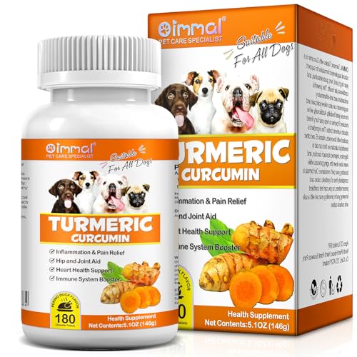 JSBNQRMZ Curcumin für Hunde 180 Tabletten - Gelenke & Verdauung, Entzündungshemmend mit Curcumin und Piperin - Hochdosiert, Natürlich ohne Chemie JSBNQRMZ Curcumin für Hunde 180 Tabletten - Gelenke & Verdauung, Entzündungshemmend mit Curcumin und Piperin - Hochdosiert, Natürlich ohne Chemie von JSBNQRMZ