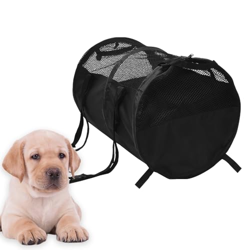 JSCARLIFE Haustier-Tragetasche, 57 x 41 cm, zylindrische Tragetasche für Katzen und Hunde, mit Sicherheitsreißverschlüssen, tragbare, weiche Haustier-Tragetasche für den Transport, atmungsaktive von JSCARLIFE