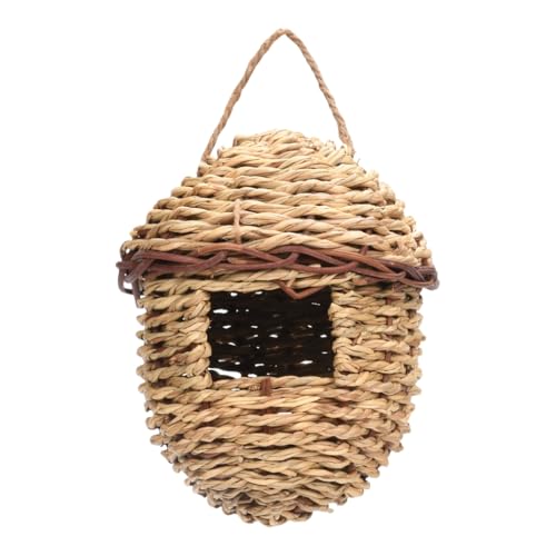 Handgewebtes Vogelnest für Wildvögel Naturgras Vogelhaus Outdoor Hängenest Finken Zaunkönig Spatzenhaus Handgewebtes Vogelnest für Wildvögel Naturgras Vogelhaus Outdoor Hängenest Finken Zaunkönig Spatzenhaus von JSGHGDF