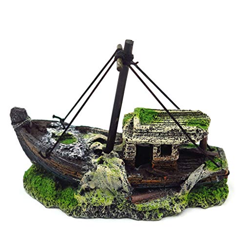 JSGHGDF Aquarium sinkendes Schiff, Dekoration, versunkenes Schiff, Ornamente, Kunstharz, Schiffswrack, Höhle, Betta JSGHGDF Aquarium sinkendes Schiff, Dekoration, versunkenes Schiff, Ornamente, Kunstharz, Schiffswrack, Höhle, Betta von JSGHGDF