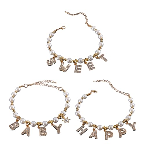 JSGHGDF Elegante Künstliche Perlenkatzen Halskette Mit Strassstichbriefanhänger Pet Collar Allgröße Katzen Party Halskette 3pcs JSGHGDF Elegante Künstliche Perlenkatzen Halskette Mit Strassstichbriefanhänger Pet Collar Allgröße Katzen Party Halskette 3pcs von JSGHGDF