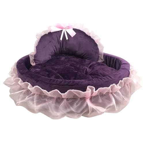 JSGHGDF Princess Haustierbett mit Schleifen, gerüschter Spitze und schönem Hundesofa, abnehmbares Kissen, Prinzessinnennest JSGHGDF Princess Haustierbett mit Schleifen, gerüschter Spitze und schönem Hundesofa, abnehmbares Kissen, Prinzessinnennest von JSGHGDF