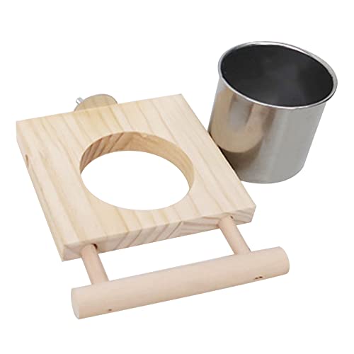 JSGHGDF Vogelbarsch Futterstation Holzständer Abnehmbare Edelstahl Futterbecher Futter Und Wassernäpfe Für Aras Turteltauben Kakadus JSGHGDF Vogelbarsch Futterstation Holzständer Abnehmbare Edelstahl Futterbecher Futter Und Wassernäpfe Für Aras Turteltauben Kakadus von JSGHGDF