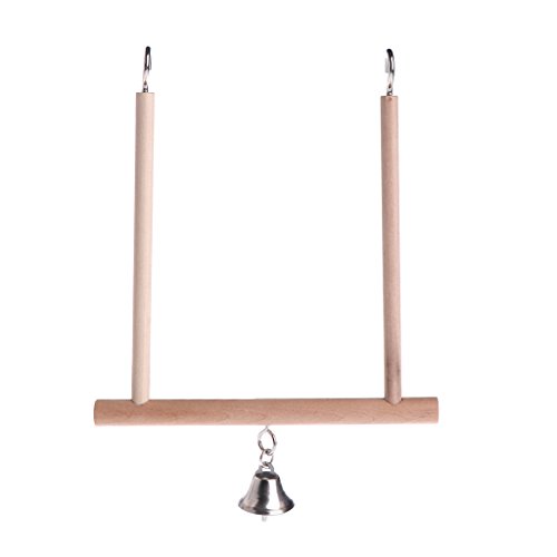 JSGHGDF Vogelschaukel Papageien-Sitzstange mit Naturholzständer Hängematte für kleine Vögel, die Roosting Sittich Käfig Spielzeug spielen JSGHGDF Vogelschaukel Papageien-Sitzstange mit Naturholzständer Hängematte für kleine Vögel, die Roosting Sittich Käfig Spielzeug spielen von JSGHGDF
