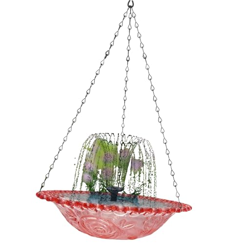 JSGHGDF Vogeltränke zum Aufhängen, Wasserbrunnen mit Solarenergie für Garten, Balkon, Outdoor-Dekorationen, Blumenfutterstation JSGHGDF Vogeltränke zum Aufhängen, Wasserbrunnen mit Solarenergie für Garten, Balkon, Outdoor-Dekorationen, Blumenfutterstation von JSGHGDF