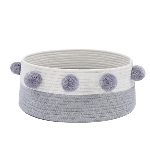 Katzenbett, handgefertigt, Baumwolle, gewebt, Korb mit Pompons, Dekor, rundes Nest, waschbar, natürlich, atmungsaktiv, Haus für Indoor-Katzen Katzenbett, handgefertigt, Baumwolle, gewebt, Korb mit Pompons, Dekor, rundes Nest, waschbar, natürlich, atmungsaktiv, Haus für Indoor-Katzen von JSGHGDF