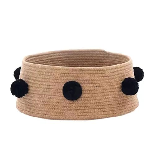 Katzenbett, handgefertigt, Baumwolle, gewebt, Korb mit Pompons, Dekor, rundes Nest, waschbar, natürlich, atmungsaktiv, Haus für Indoor-Katzen Katzenbett, handgefertigt, Baumwolle, gewebt, Korb mit Pompons, Dekor, rundes Nest, waschbar, natürlich, atmungsaktiv, Haus für Indoor-Katzen von JSGHGDF