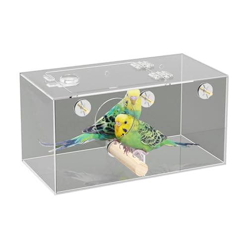 Vogelkäfig Montiert Vogelzuchtbox für Papagei Nonsplash Futterbox mit Sitzstangen für kleine Vogel klar Vogelkäfig Montiert Vogelzuchtbox für Papagei Nonsplash Futterbox mit Sitzstangen für kleine Vogel klar von JSGHGDF