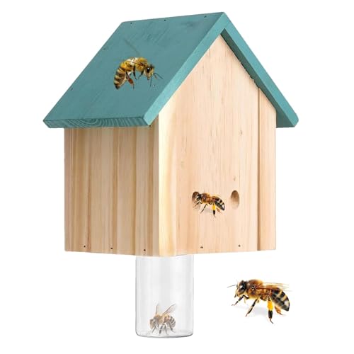 Bienenfallen | Bienenfallen aus Holz im Hüttenstil | Hängende Wespenfallen, Hornissenbienenhaus Bienenbox, Honigbienenschwarmfalle, aus Traufen, Deckgeländern oder unter Ästen von JSHDUSA