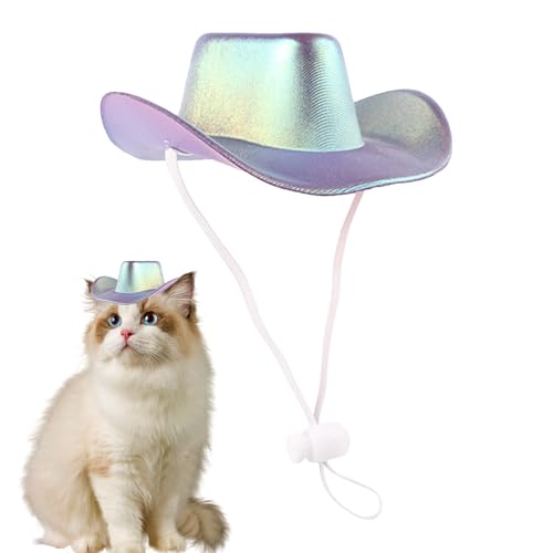 JSHDUSA Cowboyhut für Hunde – Haustierhut, Kätzchen-Hut, glänzende Cowboyhüte, Hundekostüm, lustiger Hut, kleine Katzenhut für Haustier-Party-Dekorationen von JSHDUSA