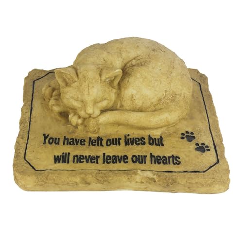 JSHDUSA Haustier-Grabsteine für Katzen, wasserdicht, niedlich, schlafende Katze, Grabmarker, Katzengartenstatue, Haustier-Grabstein aus Kunstharz, für Outdoor, Garten, Hinterhof, Rasen JSHDUSA Haustier-Grabsteine für Katzen, wasserdicht, niedlich, schlafende Katze, Grabmarker, Katzengartenstatue, Haustier-Grabstein aus Kunstharz, für Outdoor, Garten, Hinterhof, Rasen von JSHDUSA
