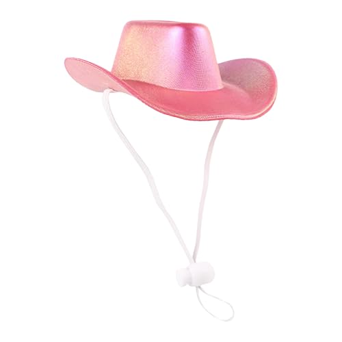 JSHDUSA Katzen-Cowboyhut, Haustierhut, Halloween-Kätzchen-Hut, Cosplay-Requisite, Welpenhut, glänzender Cowboyhut, Katzenkopfbedeckung, Western-Cowboy-Kostüm-Zubehör von JSHDUSA