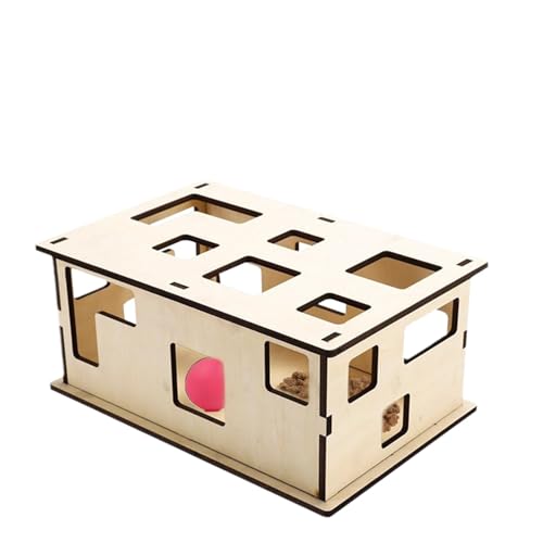 JSHDUSA Katzenfutter-Puzzle, abnehmbare Lernspielzeugbox, Peek and Play, Katzen-Labyrinth und Kratzbrett, interaktives lustiges Spielzeug, stimuliert das Erkunden des Verlangens nach neugierigen von JSHDUSA