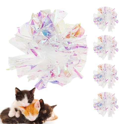 JSHDUSA Knisterbälle für Katzen, leicht zu transportieren, leicht, interaktives Spielzeug, glänzender Papierball für Kätzchen, für Indoor-Katzen, um fit zu bleiben JSHDUSA Knisterbälle für Katzen, leicht zu transportieren, leicht, interaktives Spielzeug, glänzender Papierball für Kätzchen, für Indoor-Katzen, um fit zu bleiben von JSHDUSA