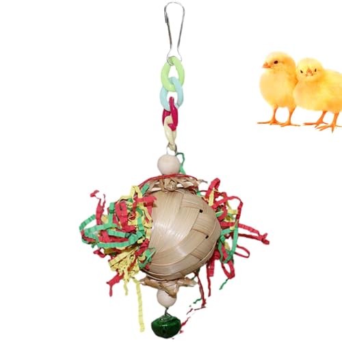 JSHDUSA Papageien-Zerkleinerungsspielzeug – Vogelkäfigspielzeug Shred Futterspielzeug mit Glocke – Bissfestes Vogelzubehör für Nymphensittiche, Papageien, Liebesvögel, Sittiche von JSHDUSA