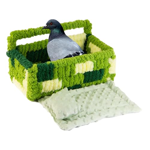 JSHDUSA Papageienbett für Käfig, großes Mehrzweck-Vogelnest, weiches Papageiennest mit Kissen und Kissen, warmes Nestbett zum Nickerchen, Entspannen, Ausruhen von JSHDUSA