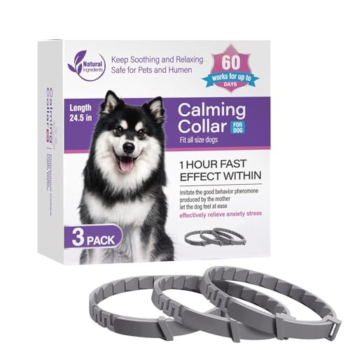 JSHDUSA Pheromon-Halsbänder für Hunde, Haustier-Halsbänder zum Entspannen, 62,5 cm Länge, verstellbar, beruhigendes Hundehalsband, hält 60 , lindert schlechtes Verhalten von JSHDUSA