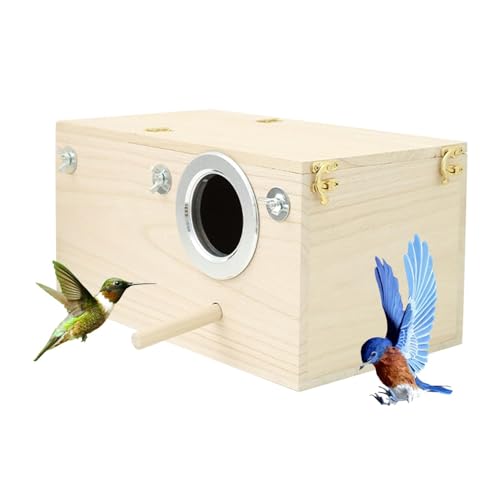 JSHDUSA Sittich Nistkasten | Holz Papagei Brutnest Käfig Haus | Sittich Sitzstange Ständer Vogelkäfig Haus Paarungsbox für Lovebirds Papageien Sittiche Sittiche Nymphensittiche von JSHDUSA