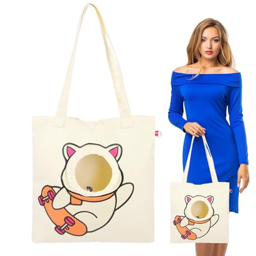 JSHDUSA Tragetasche für Katzen – tragbare Katzen-Canvas-Tragetasche, Brusttasche, Outdoor-Hunde-Tragetasche für Kätzchen und Welpen, weiche Tasche für Einkaufen, Camping von JSHDUSA