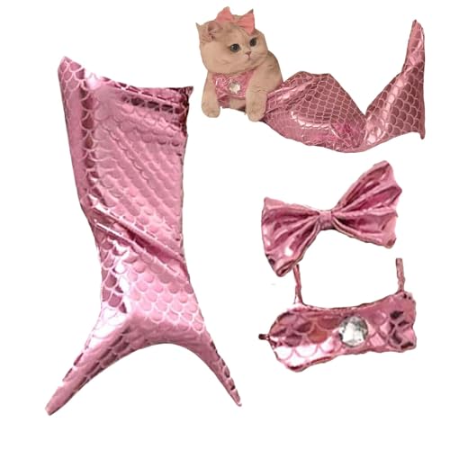 Meerjungfrauenkostüm für Katzen, Pailletten-Kostüm für einen kleinen Hund oder eine kleine Katze, Fischschwanz-Kleid mit Pailletten, kreative Haustier-Meerjungfrauen-Fischschwanz-Dekoration, von JSHDUSA