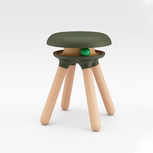 Katzenhocker, Runder Fußhocker für Katzen und Menschen, 360° drehbarer Katzenball, Ankleidehocker,Fußbank für Wohnzimmer, Schlafzimmer, Eingangsbereich Green 34x34x43cm von JSLJDM