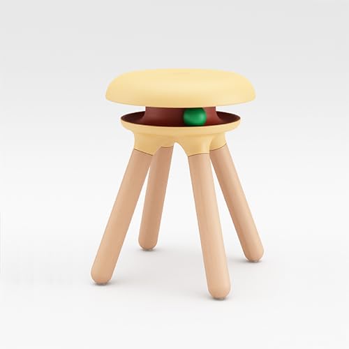 Katzenhocker, Runder Fußhocker für Katzen und Menschen, 360° drehbarer Katzenball, Ankleidehocker,Fußbank für Wohnzimmer, Schlafzimmer, Eingangsbereich Yellow 34x34x43cm von JSLJDM