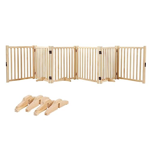 Haustier Zaun Falten Welpenlaufstall Hundelaufstall Multifunktionaler Haustierzaun Aus Massivem Holz. Sorgenfreies Faltdesign. Kostenlose Installation + Veränderbare Form 6pieces43cmhigh Woodcolor von JSLJJBD