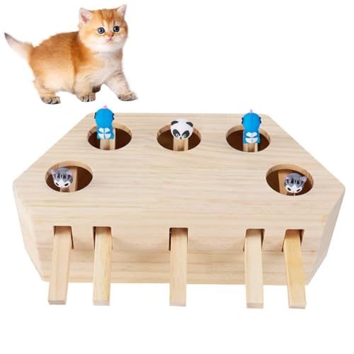 JSNKJLMN Anreicherungsspielzeug, interaktives Whack-a-Moles-Spiel für Hauskatzen, Kätzchenfang- und Spielzeug-Mäuse-Spiel, Popup-Verstecken JSNKJLMN Anreicherungsspielzeug, interaktives Whack-a-Moles-Spiel für Hauskatzen, Kätzchenfang- und Spielzeug-Mäuse-Spiel, Popup-Verstecken von JSNKJLMN