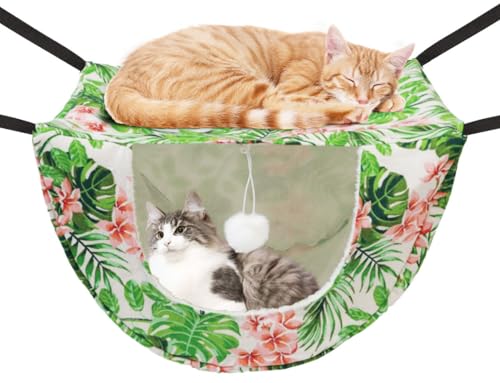 JSPYFITS Katzenkäfig-Hängematte mit Ball, doppellagig, hängend, verstellbar, weiches Haustierbett, geeignet für Kätzchen, Frettchen, Welpen, Kaninchen oder kleine Haustiere, 2-stöckiges Innenbett für JSPYFITS Katzenkäfig-Hängematte mit Ball, doppellagig, hängend, verstellbar, weiches Haustierbett, geeignet für Kätzchen, Frettchen, Welpen, Kaninchen oder kleine Haustiere, 2-stöckiges Innenbett für von JSPYFITS