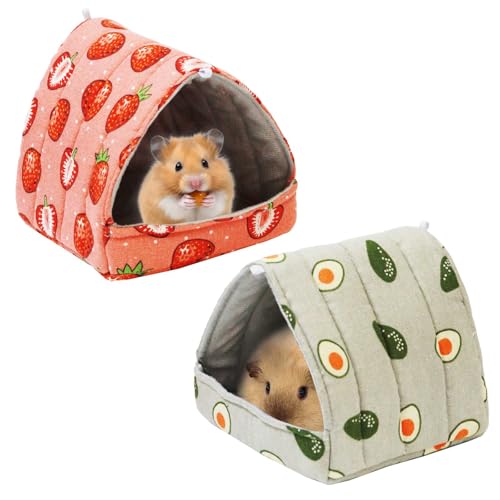 JSPYFITS Meerschweinchen-Versteck für Kleintiere, Meerschweinchenbett, waschbar, Käfigzubehör für kleine Haustiere, Kaninchen, Hamster, Chinchilla, Meerschweinchen, Erdbeere, Avocado, 2 Stück JSPYFITS Meerschweinchen-Versteck für Kleintiere, Meerschweinchenbett, waschbar, Käfigzubehör für kleine Haustiere, Kaninchen, Hamster, Chinchilla, Meerschweinchen, Erdbeere, Avocado, 2 Stück von JSPYFITS
