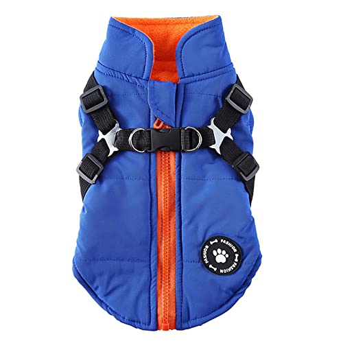 JSSEVN Wasserdichter Hundemantel Winter Warme Jacke Winddichte Haustierkleidung Hundejacke Outfit für kleine Hunde mit Geschirrloch Blau M JSSEVN Wasserdichter Hundemantel Winter Warme Jacke Winddichte Haustierkleidung Hundejacke Outfit für kleine Hunde mit Geschirrloch Blau M von JSSEVN