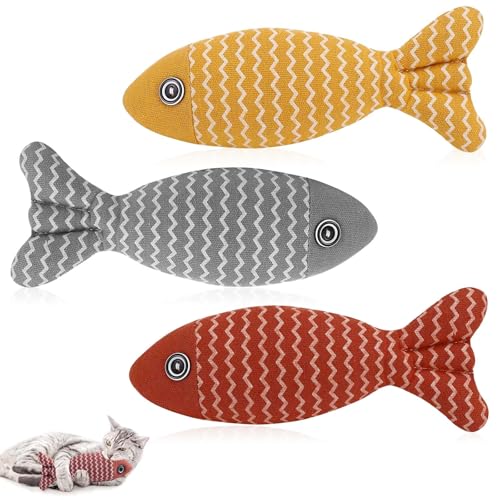 JSUOEO Katzenminze-Fischspielzeug für Katzen, interaktives Plüsch-Kissen, bissfest, Kauspielzeug für Kätzchen, Zahnen, Kauen JSUOEO Katzenminze-Fischspielzeug für Katzen, interaktives Plüsch-Kissen, bissfest, Kauspielzeug für Kätzchen, Zahnen, Kauen von JSUOEO