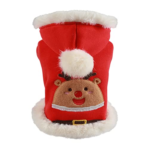 JSZDFSV Hundekleidung Weicher Warmer Kapuzenpullover Weihnachts Winterjacken Knopfverschluss Weihnachtsmäntel Hunde JSZDFSV Hundekleidung Weicher Warmer Kapuzenpullover Weihnachts Winterjacken Knopfverschluss Weihnachtsmäntel Hunde von JSZDFSV