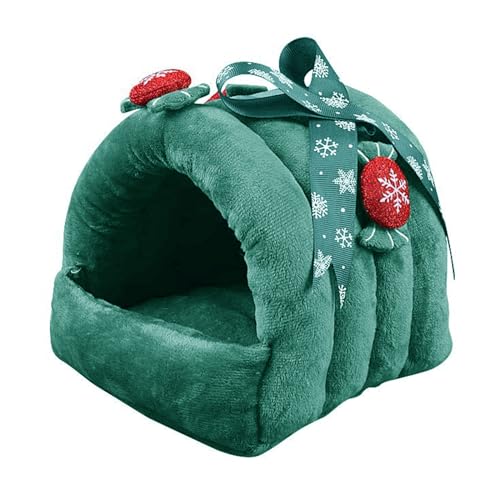 JSZDFSV Kleines Winterbett Plüschhaus Weihnachtskäfig Papageien Hamster Ratten Die Verstecken von JSZDFSV