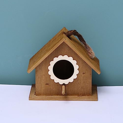 JTBDWOSK Holz Bird House Mini Hängende Vogelhaus Vögel Lebensmittel Feeder Unfinished Blackhouses Gartendekoration,d von JTBDWOSK