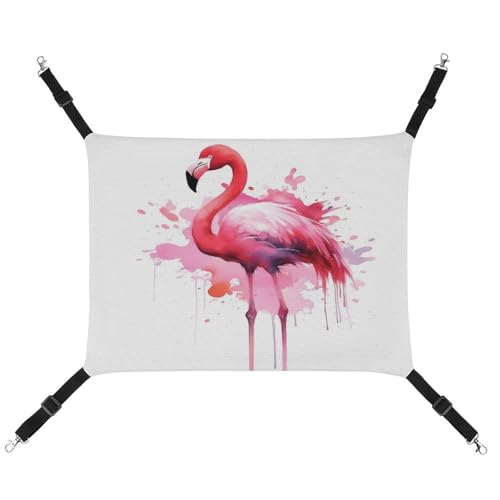 JTKBNVM Flamingo Aquarell-Katzen-Hängematte, Haustier-Hängematte, Frettchen-Hängematte, Katzenhängematte für große Katzen, Hamster-Hängematte, weiches Hängebett, Katzenhängematte JTKBNVM Flamingo Aquarell-Katzen-Hängematte, Haustier-Hängematte, Frettchen-Hängematte, Katzenhängematte für große Katzen, Hamster-Hängematte, weiches Hängebett, Katzenhängematte von JTKBNVM