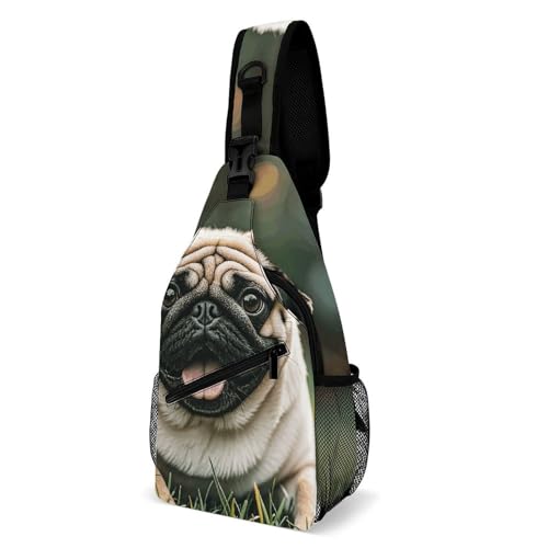 JTKBNVM Mops Dogs Crossbody Sling Bag for Men Hiking Backpack Travel Chest Bag Man Purse Shoulder Bags Daypack JTKBNVM Mops Dogs Crossbody Sling Bag for Men Hiking Backpack Travel Chest Bag Man Purse Shoulder Bags Daypack von JTKBNVM