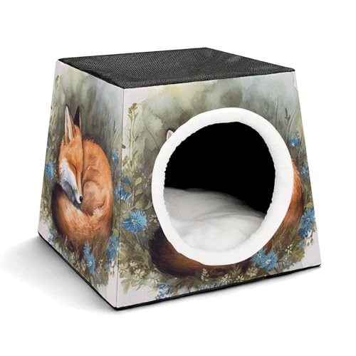 Capsule Pet Waterloo A Sleeping Fox Printed Foldable Dog House Cat Cave Soft Kitten Bed Warm Rabbit Nest Chinchillas Hideout for Indoor Small and Medium Animal Capsule Pet Waterloo A Sleeping Fox Printed Foldable Dog House Cat Cave Soft Kitten Bed Warm Rabbit Nest Chinchillas Hideout for Indoor Small and Medium Animal von JTKLQBN