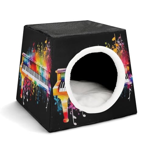 Capsule Pet Waterloo Bunte Klaviertastatur, Musiknote, bedruckt, faltbar, Hundehaus, Katzenhöhle, weiches Kätzchenbett, warmes Kaninchennest, Chinchillas, Versteck für kleine und mittelgroße Tiere Capsule Pet Waterloo Bunte Klaviertastatur, Musiknote, bedruckt, faltbar, Hundehaus, Katzenhöhle, weiches Kätzchenbett, warmes Kaninchennest, Chinchillas, Versteck für kleine und mittelgroße Tiere von JTKLQBN