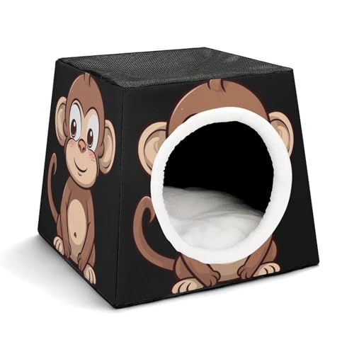 Capsule Pet Waterloo Cartoon Brown Affe Printed Foldable Dog House Cat Cave Soft Kitten Bed Warm Rabbit Nest Chinchillas Hideout for Indoor Small and Medium Animal Capsule Pet Waterloo Cartoon Brown Affe Printed Foldable Dog House Cat Cave Soft Kitten Bed Warm Rabbit Nest Chinchillas Hideout for Indoor Small and Medium Animal von JTKLQBN